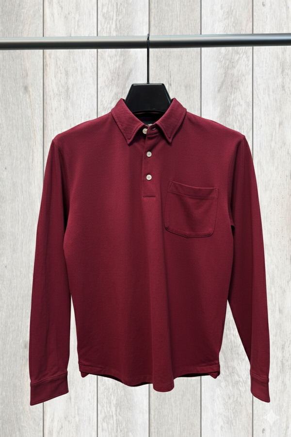 Leo Chevalier Long Sleeve Polo with Pocket
