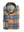 A folded long-sleeve plaid button-down shirt by Leo Chevalier, featuring a mix of blue, orange, brown, and beige colors, laid flat on a green textured carpet.