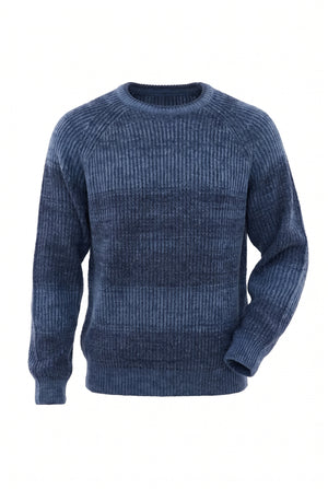 Leo Chevalier Navy Gradient Crew Neck Sweater
