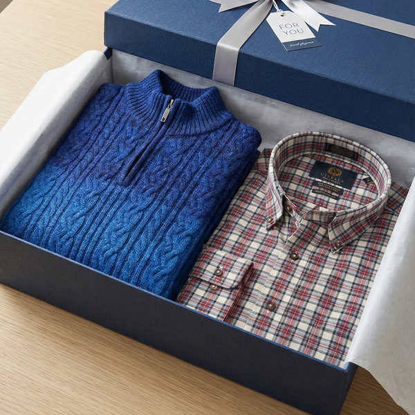 The Heritage Winter Bundle: Leo Chevalier Cable Knit Sweater & Viyella Plaid Shirt