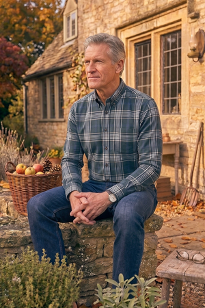 Viyella Navy and White Plaid Made in Canada Shirt