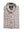 A folded long-sleeve button-down shirt by Virgil Abrahams, featuring a red, navy, and white checkered pattern on a white base, laid flat on a dark textured carpet.