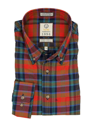 Viyella 1894 Cashmere Blend Made in Canada Bright Red Shirt