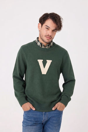 Viyella Varsity Crew Neck Cotton Sweater
