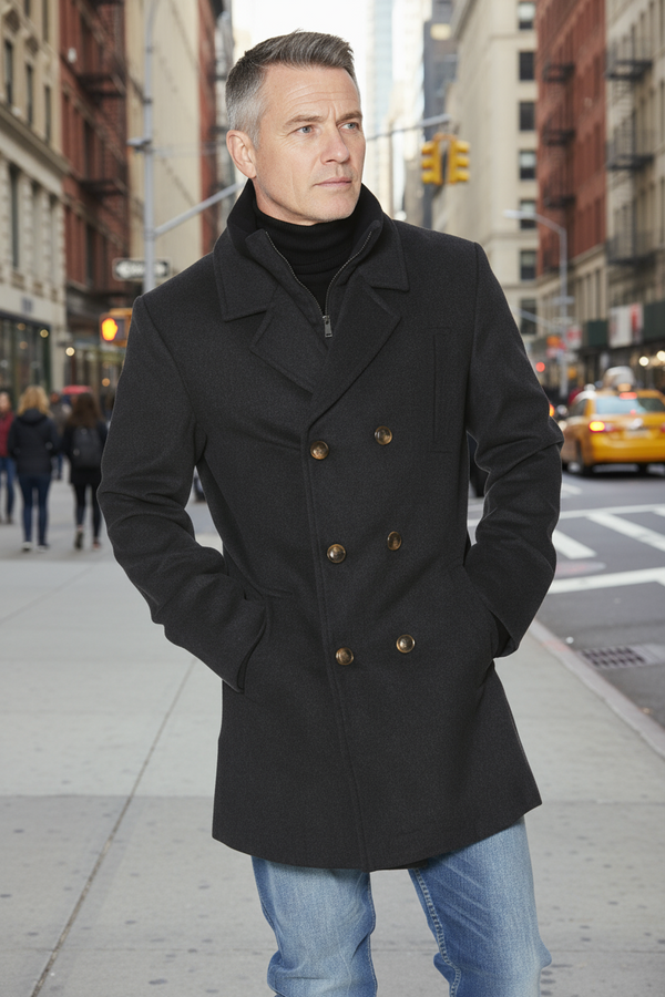 Men’s Cashmere Blend Double Breasted coat Button Coat