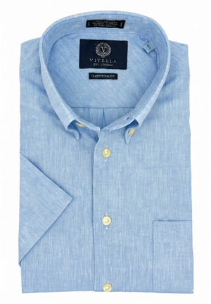 Chemise Viyella unie en lin et coton mélangé, fabriquée au Canada