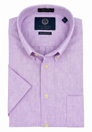 Chemise Viyella unie en lin et coton mélangé, fabriquée au Canada