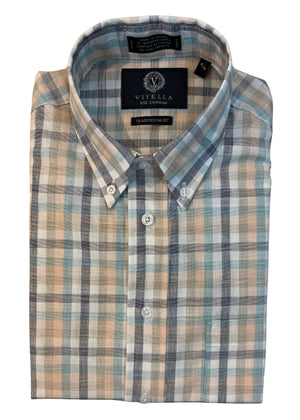 Viyella Made in Canada Aqua Check Shirt
