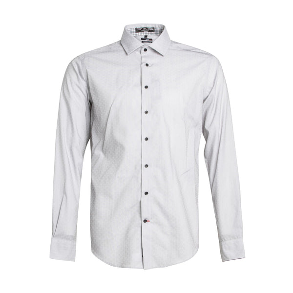 Chemise habillée en jacquard pour hommes, coupe ajustée, sans repassage, 100 % coton