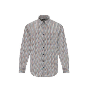 Leo Chevalier 100% Cotton Non-Iron Orange Leaf Print Shirt