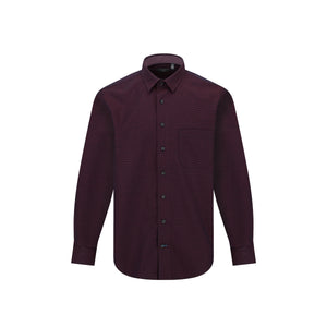 Leo Chevalier 100% Cotton Non-Iron Red Textured Dot Shirt
