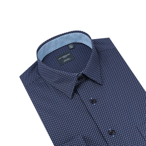 Leo Chevalier 100% Cotton Non-Iron Blue Shapes Print Shirt