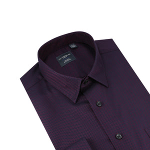 Leo Chevalier 100% Cotton Non-Iron Wine Pattern Shirt
