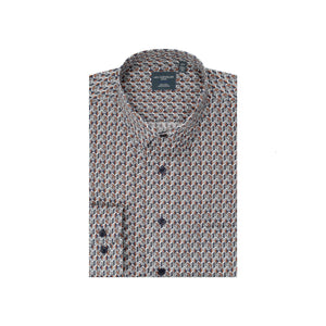Leo Chevalier 100% Cotton Non-Iron Orange Leaf Print Shirt