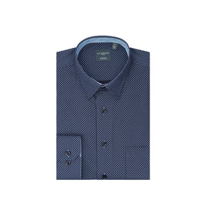Leo Chevalier 100% Cotton Non-Iron Blue Shapes Print Shirt