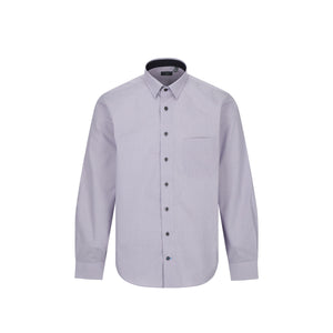 Chemise Leo Chevalier à petits pois mauve sans repassage