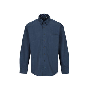 Leo Chevalier Faded Blue Square Print Non Iron Shirt