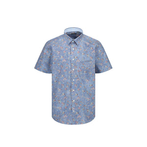 Leo Chevalier 100% Cotton Non Iron Faded Floral Print Shirt