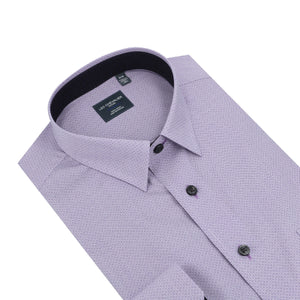 Chemise Leo Chevalier à petits pois mauve sans repassage
