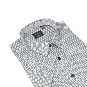Leo Chevalier 100% Cotton Non Iron Black Circle Print Shirt