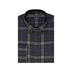 Leo Chevalier Grey Checkered Non Iron Shirt