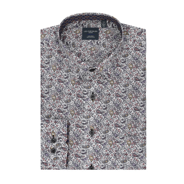 Leo Chevalier Abstract Paisley Non Iron Shirt