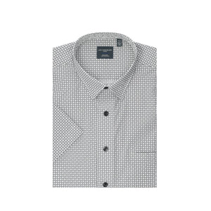 Leo Chevalier 100% Cotton Non Iron Black Circle Print Shirt