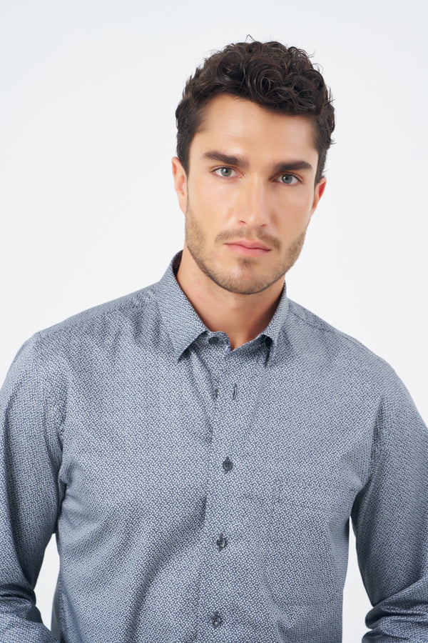 Leo Chevalier Small Leaf Print Non Iron Shirt