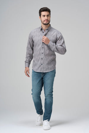 Leo Chevalier 100% Cotton Non-Iron  Hazy Circle Print Shirt