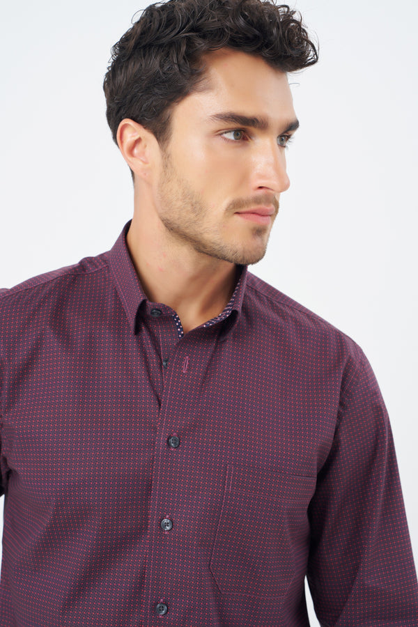 Leo Chevalier Red Dot Printed Non Iron Shirt