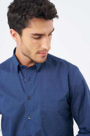 Leo Chevalier Small Navy Circle Print Non Iron Shirt
