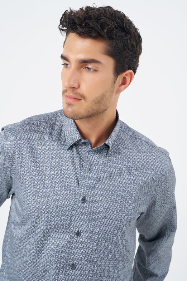 Leo Chevalier Small Leaf Print Non Iron Shirt