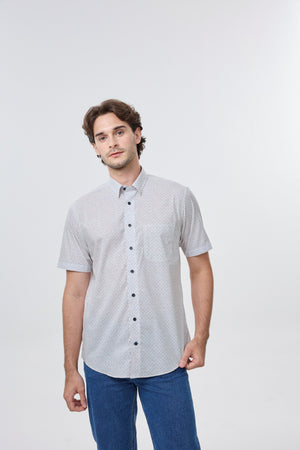 Chemise sans repassage à pois arc-en-ciel Leo Chevalier