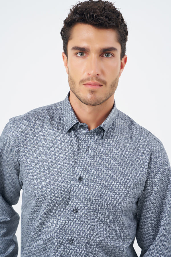 Leo Chevalier Small Leaf Print Non Iron Shirt