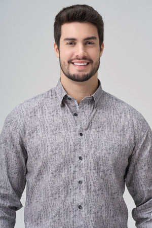 Leo Chevalier 100% Cotton Non-Iron  Hazy Circle Print Shirt