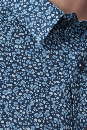 Leo Chevalier Blue Flowers Non Iron Shirt