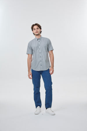 Leo Chevalier 100% Cotton Non Iron Black Circle Print Shirt