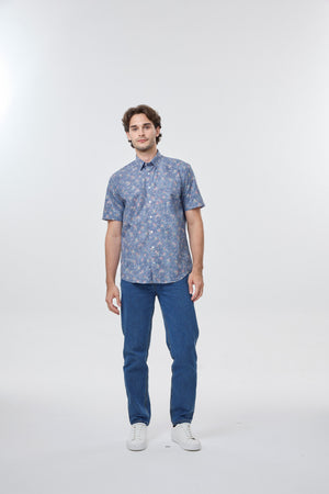 Leo Chevalier 100% Cotton Non Iron Faded Floral Print Shirt