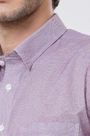 Chemise à manches courtes rouge, micro-carreaux, sans repassage Leo Chevalier