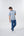 Chemise sans repassage 100 % coton à pois bleus Léo Chevalier