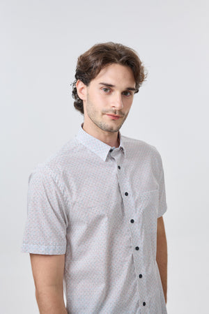 Chemise sans repassage à pois arc-en-ciel Leo Chevalier