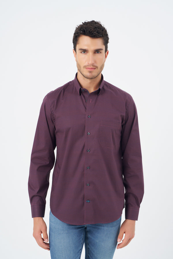 Leo Chevalier Red Dot Printed Non Iron Shirt