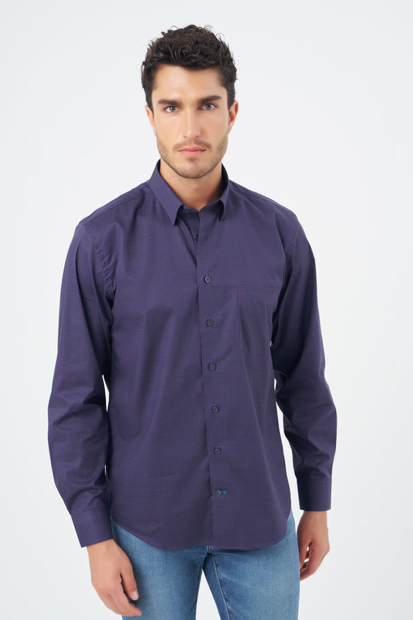 Leo Chevalier Purple Non Iron Shirt