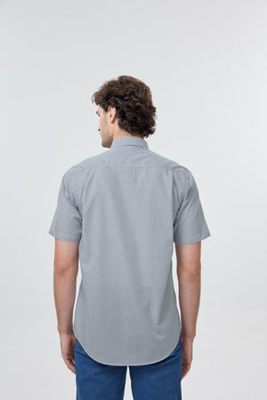Leo Chevalier 100% Cotton Non Iron Black Circle Print Shirt