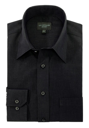 Chemise habillée Leo Chevalier 100 % micro polyester teinté en plumes