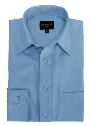 Chemise habillée Leo Chevalier 100 % micro polyester teinté en plumes