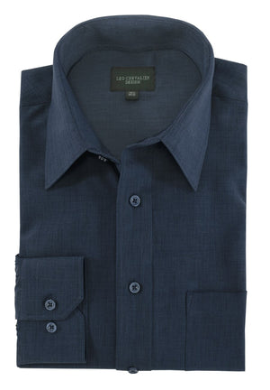 Chemise habillée Leo Chevalier 100 % micro polyester teinté en plumes