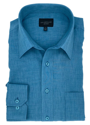 Chemise habillée Leo Chevalier 100 % micro polyester teinté en plumes