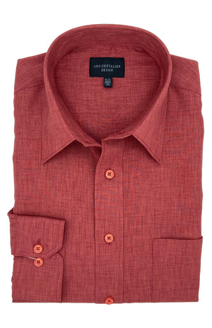 Chemise habillée Leo Chevalier 100 % micro polyester teinté en plumes