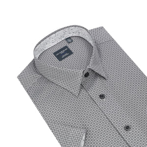 Leo Chevalier BIG FIT Black Geo Print Non-Iron Shirt